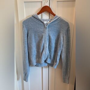 Jason Wu Fuzzy Full Zip Hooded Sweatshirt in Size Small